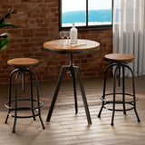 NNEDSZ Artiss Bar Table Stools Set Dining Desk Industrial Kitchen Chairs Cafe Pub