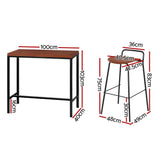 NNEDSZ Artiss Bar Table and Stools Set Dining Desk Kitchen Chairs Cafe Pub