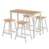 NNEDSZ Artiss Bar Table and Stools Set Dining Desk Solid Wood Kitchen Chairs Cafe Pub