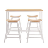 NNEDSZ Artiss Bar Table and Stools Set Dining Desk Solid Wood Kitchen Chairs Cafe Pub