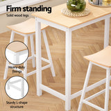 NNEDSZ Artiss Bar Table and Stools Set Dining Desk Solid Wood Kitchen Chairs Cafe Pub