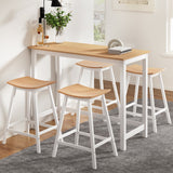 NNEDSZ Artiss Bar Table and Stools Set Dining Desk Solid Wood Kitchen Chairs Cafe Pub