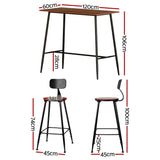 NNEDSZ Artiss Bar Table and Stools Set Dining Desk Kitchen Chairs Cafe Pub