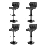 NNEDSZ Artiss 4x Bar Stools Gas Lift Leather Padded Grey
