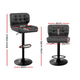 NNEDSZ Artiss 4x Bar Stools Gas Lift Leather Padded Grey