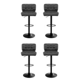 NNEDSZ Artiss 4x Bar Stools Gas Lift Leather Padded Grey