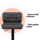 NNEDSZ Artiss 4x Bar Stools Gas Lift Leather Padded Grey