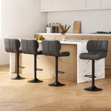 NNEDSZ Artiss 4x Bar Stools Gas Lift Leather Padded Grey