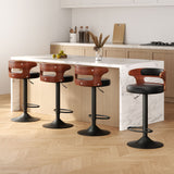 NNEDSZ Artiss 4x Bar Stools Gas Lift Faux Leather