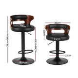 NNEDSZ Artiss 4x Bar Stools Gas Lift Faux Leather