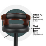 NNEDSZ Artiss 4x Bar Stools Gas Lift Faux Leather