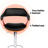 NNEDSZ Artiss 4x Bar Stools Gas Lift Leather w/Armrest Black