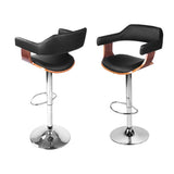 NNEDSZ Artiss 4x Bar Stools Gas Lift Leather w/Armrest Black