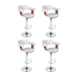 NNEDSZ 2x Artiss Bar Stools Gas Lift Leather with Armrest White