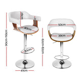 NNEDSZ 2x Artiss Bar Stools Gas Lift Leather with Armrest White