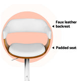 NNEDSZ 2x Artiss Bar Stools Gas Lift Leather with Armrest White