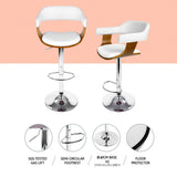 NNEDSZ 2x Artiss Bar Stools Gas Lift Leather with Armrest White