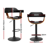 NNEDSZ Artiss 4x Bar Stools Gas Lift Leather w/Armrest All Black
