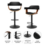 NNEDSZ Artiss 4x Bar Stools Gas Lift Leather w/Armrest All Black