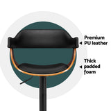 NNEDSZ Artiss 4x Bar Stools Gas Lift Leather w/Armrest All Black