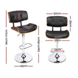 NNEDSZ Artiss 4x Bar Stools Gas Lift Leather Black