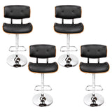 NNEDSZ Artiss 4x Bar Stools Gas Lift Leather Black