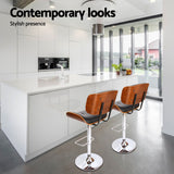 NNEDSZ Artiss 4x Bar Stools Gas Lift Leather Black