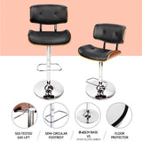 NNEDSZ Artiss 4x Bar Stools Gas Lift Leather Black