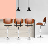 NNEDSZ Artiss 4x Bar Stools Gas Lift Leather Black