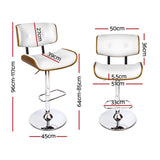 NNEDSZ Artiss 4x Bar Stools Gas Lift Leather White