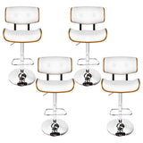 NNEDSZ Artiss 4x Bar Stools Gas Lift Leather White