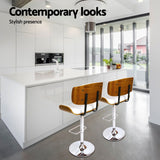 NNEDSZ Artiss 4x Bar Stools Gas Lift Leather White
