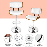 NNEDSZ Artiss 4x Bar Stools Gas Lift Leather White