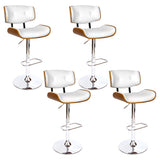 NNEDSZ Artiss 4x Bar Stools Gas Lift Leather White