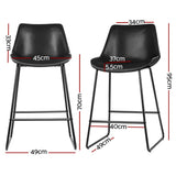 NNEDSZ Artiss 4x Bar Stools Leather Padded Metal Legs Black