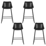 NNEDSZ Artiss 4x Bar Stools Leather Padded Metal Legs Black