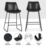 NNEDSZ Artiss 4x Bar Stools Leather Padded Metal Legs Black
