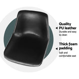 NNEDSZ Artiss 4x Bar Stools Leather Padded Metal Legs Black