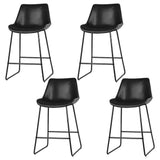 NNEDSZ Artiss 4x Bar Stools Leather Padded Metal Legs Black