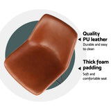 NNEDSZ Artiss 4x Bar Stools Leather Padded Metal Legs Brown