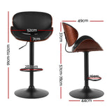 NNEDSZ Artiss 4x Bar Stools Gas Lift Leather Padded Black