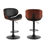 NNEDSZ Artiss 4x Bar Stools Gas Lift Leather Padded Black