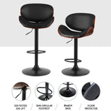 NNEDSZ Artiss 4x Bar Stools Gas Lift Leather Padded Black