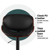 NNEDSZ Artiss 4x Bar Stools Gas Lift Leather Padded Black
