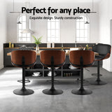 NNEDSZ Artiss 4x Bar Stools Gas Lift Leather Padded Black