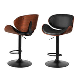 NNEDSZ Artiss 4x Bar Stools Gas Lift Leather Padded Black