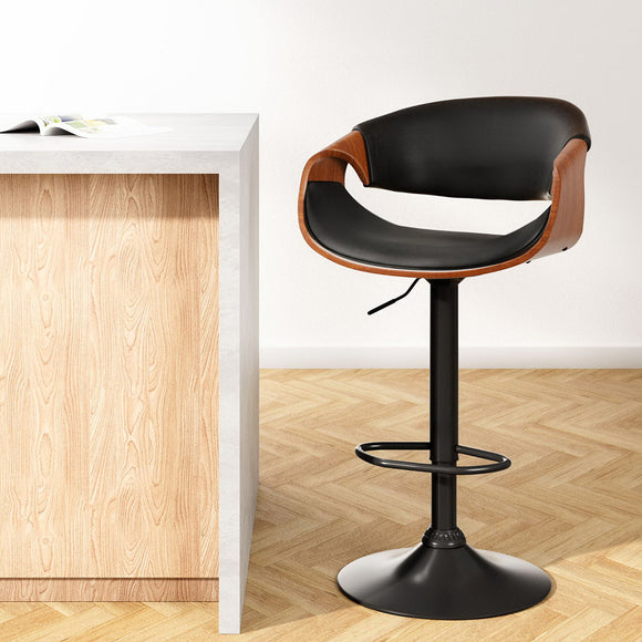 NNEDSZ Artiss Bar Stools Gas Lift Leather w/Armrest