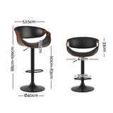 NNEDSZ Artiss Bar Stools Gas Lift Leather w/Armrest