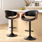NNEDSZ Artiss 2x Bar Stools Gas Lift Leather w/Armrest