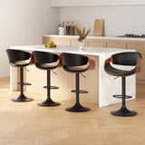 NNEDSZ Artiss 4x Bar Stools Gas Lift Leather w/Armrest